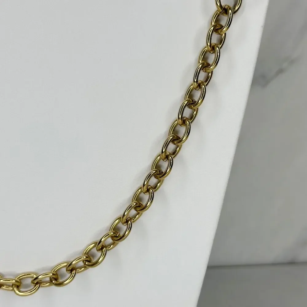 Ann Taylor Toggle Rhinestone Gold Chain Necklace ✨